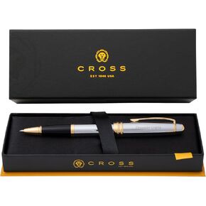 Dayspring Pens Personalized Cross Bailey Rollerball Pen | Custom Engraved Luxury Cross Pens for Men, Women, Professionals & Executives with Gift Box | Smooth Black Ink | Red Lacquer with Chrome Trim in Kuwait