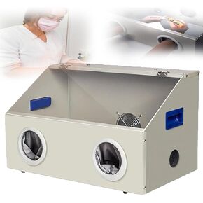 جامع الغبار Sandblaster Lab ، صندوق تلميع الأسنان وطحنه ، مع مروحة قوية 2800 دورة في الدقيقة ، مصابيح LED مدمجة ، للطحن ، النقش ، التلميع in Kuwait