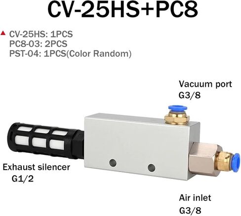 Pneumatic Vacuum Generator CV-10HS High Negative Pressure Venturi Ejector 15HS 20HS 25HS 30HS(CV-15HS) in Saudi Arabia