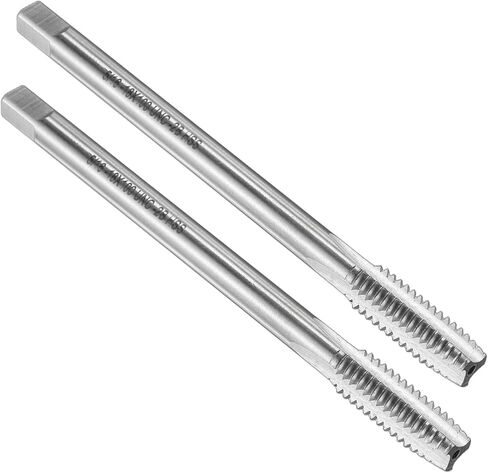 uxcell 2pcs Straight Flute Screw Taps 3/8-16 UNC 2B Thread 5" Extra Long HSS6542 Machine Threading Milling Tap Tapping Tools in Saudi Arabia