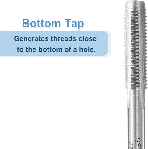 uxcell Hand Bottom Tap 3/8-24 UNF 2B Thread Bottoming Style Threading Taps High Speed Steel HSS6542 Straight Flutes Screw Tapping Tool in Saudi Arabia