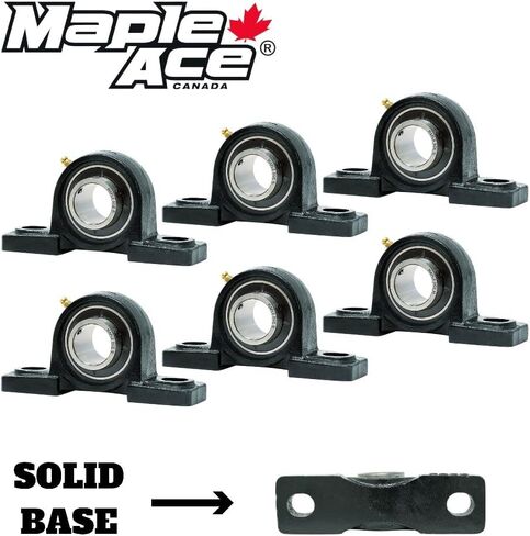 MAPLE ACE UCP204-12 Pillow Block Bearing 3/4" Bore, 2-Bolt, Self-Aligning, Solid Base, Heavy Duty (Qty 2) in Kuwait