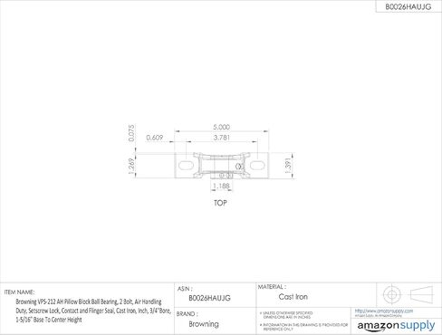 Browning VPS-212 AH BLACK BLOCK BLOCK BALLING ، 2 BORT ، واجب معالجة الهواء ، قفل Setscrew ، ختم الاتصال وختم Flinger ، الحديد الزهر ، بوصة ، 3/4 "، قاعدة 1-5/16" إلى المركز الطول in Kuwait