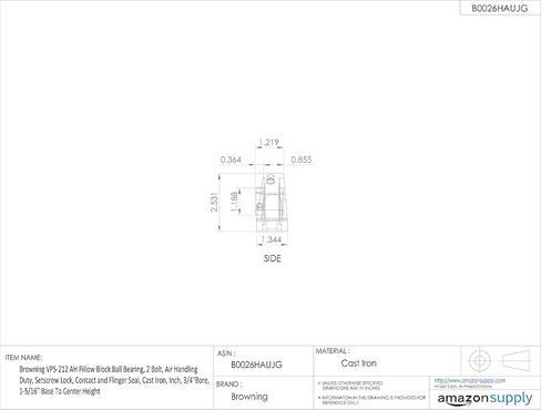Browning VPS-212 AH BLACK BLOCK BLOCK BALLING ، 2 BORT ، واجب معالجة الهواء ، قفل Setscrew ، ختم الاتصال وختم Flinger ، الحديد الزهر ، بوصة ، 3/4 "، قاعدة 1-5/16" إلى المركز الطول in Kuwait