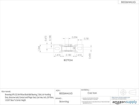 Browning VPS-212 AH BLACK BLOCK BLOCK BALLING ، 2 BORT ، واجب معالجة الهواء ، قفل Setscrew ، ختم الاتصال وختم Flinger ، الحديد الزهر ، بوصة ، 3/4 "، قاعدة 1-5/16" إلى المركز الطول in Kuwait