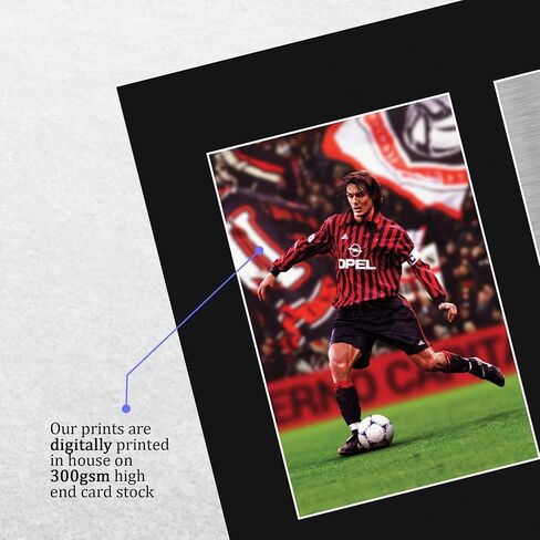 HWC Trading Paolo Maldini AC Milan Framed Higs مطبوعة صورة توقيع موقعة للجماهير والمؤيدين - حجم الرسالة الأمريكية in Kuwait