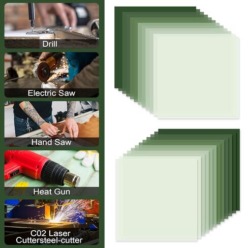 12 ورقة Sage Sage Green Acrylic Sheets 1/8 سميكة 12 × 12 بوصة شباك زجاجية ملقاة من ألواح البلاستيك الخضراء الملونة للألوان DIY شارات قطع الليزر in Saudi Arabia