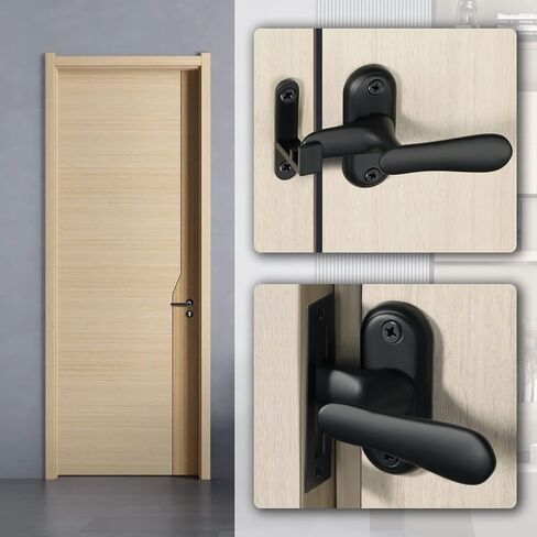 304 Stainless Steel Hasp Latch Lock Gate Latches Door Lock Sliding Window Door Lock Handle Door Latch Home Hardware 1Pcs(Black) in Saudi Arabia