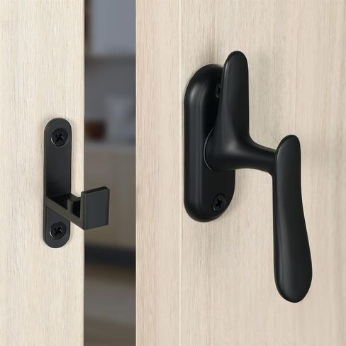 304 Stainless Steel Hasp Latch Lock Gate Latches Door Lock Sliding Window Door Lock Handle Door Latch Home Hardware 1Pcs(Black) in Saudi Arabia