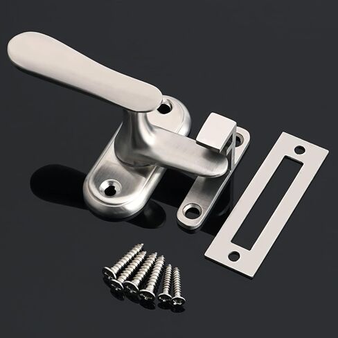 304 Stainless Steel Hasp Latch Lock Gate Latches Door Lock Sliding Window Door Lock Handle Door Latch Home Hardware 1Pcs(Black) in Saudi Arabia
