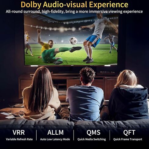 كابل 10K 8K HDMI 2.1 بطول 10 أقدام و48 جيجابت في الثانية سلك HDMI مجدول من النايلون عالي السرعة | كابل شاشة الألعاب 8K@60 هرتز 7680x4320، 4K@120 هرتز يدعم HDR الديناميكي 10+ 3D Dolby Atmos، متوافق مع Roku، TV، PS5 Blu-ray in Kuwait