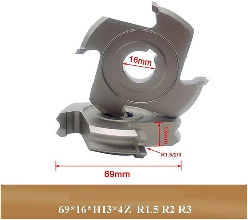 2PCS Easy to use 69 * 16*H13*4Z/6Z R1.5/2/3 Fine Trimming Cutters(69x16xH13x4Z,R1.5) in Saudi Arabia
