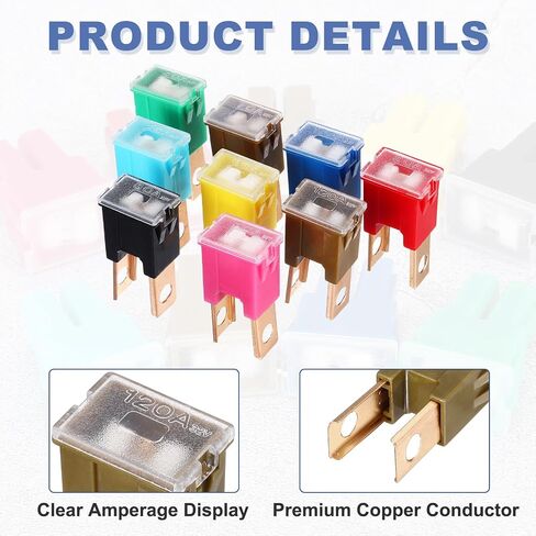 Meccanixity 3pcs خرطوشة Fuse ، 32vdc 120a الذكور الطرفية للسيارات تشكيلة J Case Fuse للسيارة ، شاحنة ، RV ، القوارب ، القهوة in Kuwait