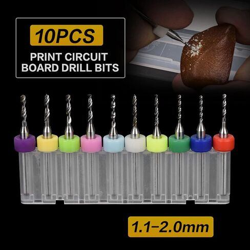10Pcs 1.1 2.0mm Tungsten Carbide Micro Drill Bits Set Tool for PCB Print Circuit Board in Saudi Arabia