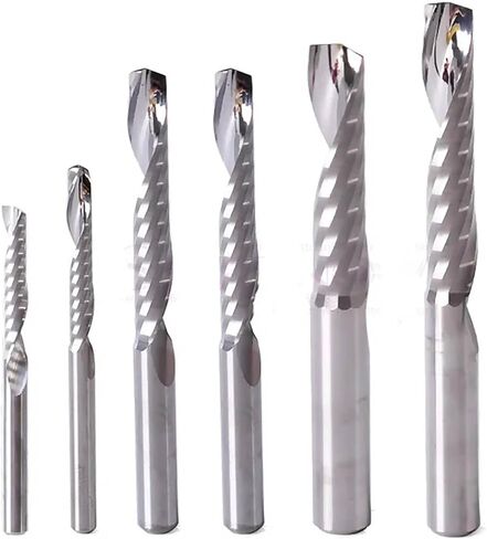 5Pcs 3.175mm 4mm Shank Acrylic Milling Cutter One Flute Spiral Bits MDF PVC Engraving CNC Router Bit Wood Cutting Tools End Mill(6x6x52x80) in Saudi Arabia