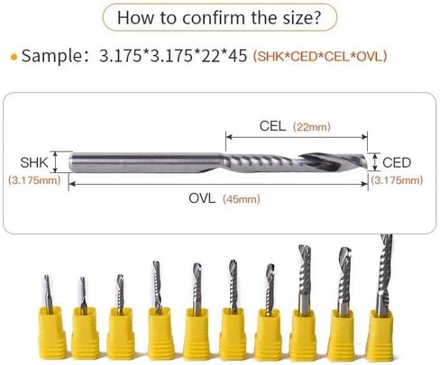 5Pcs 3.175mm 4mm Shank Acrylic Milling Cutter One Flute Spiral Bits MDF PVC Engraving CNC Router Bit Wood Cutting Tools End Mill(6x6x52x80) in Saudi Arabia