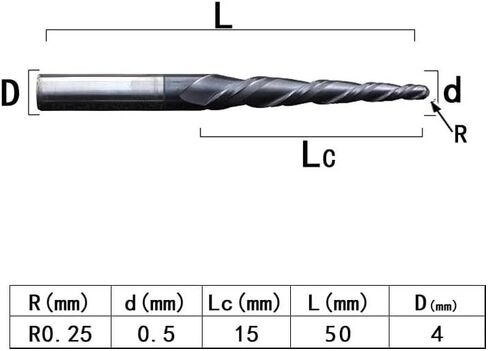 4mm 6mm 8mm Shank Tungsten Solid Carbide End Mill Ball Nose Tapered End Mills Router Bits CNC Taper Wood Metal Milling Cutter(R1.5X60X8DX100) in Saudi Arabia