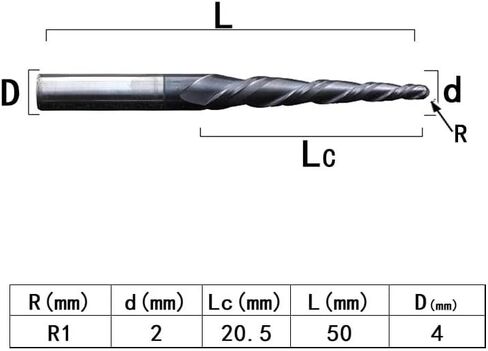 4mm 6mm 8mm Shank Tungsten Solid Carbide End Mill Ball Nose Tapered End Mills Router Bits CNC Taper Wood Metal Milling Cutter(R1.5X60X8DX100) in Saudi Arabia