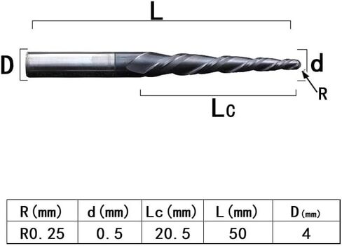 4mm 6mm 8mm Shank Tungsten Solid Carbide End Mill Ball Nose Tapered End Mills Router Bits CNC Taper Wood Metal Milling Cutter(R1.5X60X8DX100) in Saudi Arabia
