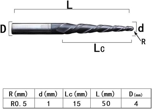 4mm 6mm 8mm Shank Tungsten Solid Carbide End Mill Ball Nose Tapered End Mills Router Bits CNC Taper Wood Metal Milling Cutter(R1.5X60X8DX100) in Saudi Arabia