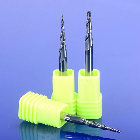 3.175mm 4mm 6mm 8mm Shank Ball Nose Tapered End Mills Router Bits CNC Taper Wood Metal Milling Cutter Tungsten End Mill(8.0xR1.0x60x100L) in Saudi Arabia