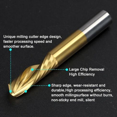 3.175 4 5 6 8mm Shank End Mill Single Flute Milling Cutter Carbide CNC Plud Tower Tools (3.175x3.175x8mm) in Saudi Arabia