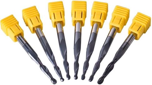 4mm 6mm 8mm Shank Tungsten Solid Carbide End Mill Ball Nose Tapered End Mills Router Bits CNC Taper Wood Metal Milling Cutter(R0.75X15X3.175DX38L) in Saudi Arabia