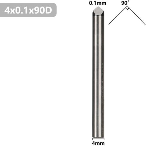 4mm 6mm Shank CNC Router Bit 3 Edge Pyramid Engraving Bits 4mm Shank Carbide End Mill 20,30,40,45,60,90 Degrees CNC Router Milling Tool(4x0.2x45) in Saudi Arabia