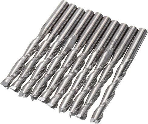 10pcs 3.175mm Shank CNC Router Bits Woodworking Milling Cutter Two Flute Spiral Router Carbide End Mill Cutter Tools in Saudi Arabia