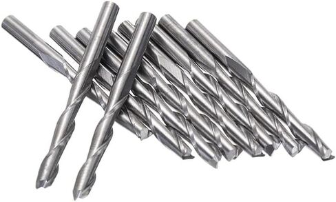 10pcs 3.175mm Shank CNC Router Bits Woodworking Milling Cutter Two Flute Spiral Router Carbide End Mill Cutter Tools in Saudi Arabia