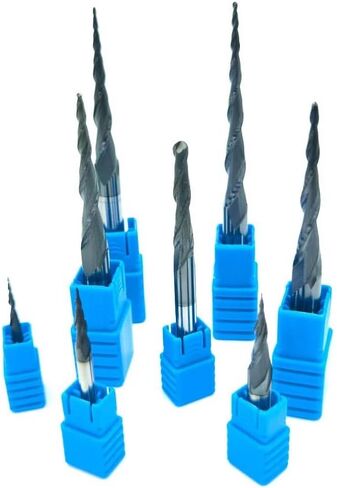 6mm 8mm Shank Carbide Spiral Tapered Ball Nose End Mill 2 Flutes Router Bit Wood Working CNC 2D 3D Carving Bits Wood Milling Cutter(R1.5xD8x60x100L) in Saudi Arabia