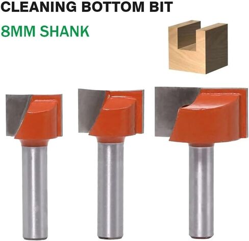 8mm Shank Cleaning Bottom Engraving Bit Solid Carbide Router Bit Woodworking Tools CNC Milling Cutter Endmill(22mm) in Saudi Arabia