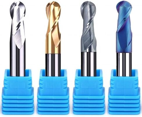 HRC50 55 65 4mm 6mm 8mm Shank Ball Nose End Mill Tungsten Carbide Cutter CNC Router Bit Milling Tool R0.5 2 4 Flute(HRC50-2F,R6X12DX100L) in Saudi Arabia