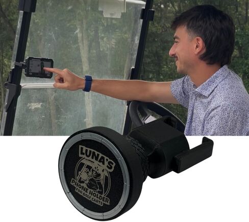 حامل هاتف Luna's Golf Cart ، متوافق مع: Magsafe Mount مع مغناطيس 45 رطل ، مفصل كرة قابل للتعديل ، iPhone 12+ متوافق ، أسود in Saudi Arabia