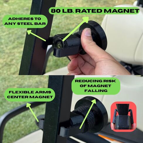 حامل هاتف Luna's Golf Cart ، متوافق مع: Magsafe Mount مع مغناطيس 45 رطل ، مفصل كرة قابل للتعديل ، iPhone 12+ متوافق ، أسود in Saudi Arabia