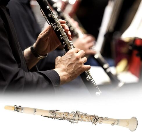 eBonite BB Clarinet 17 Keys ، Clarinet with Reed ، Hard Case ، Gloves ، Cleaning Cloth BB Clarinet for Beginners Musical Musical (White ؛#1) in Saudi Arabia