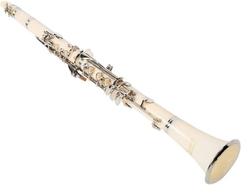 eBonite BB Clarinet 17 Keys ، Clarinet with Reed ، Hard Case ، Gloves ، Cleaning Cloth BB Clarinet for Beginners Musical Musical (White ؛#1) in Saudi Arabia