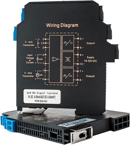 MNEXQML 1PCS 4-20mA 0-10V Signal Converter 0-5V 1-5V 1 in 1 Out 1 in 2 Out Signal Isolation Converter DC24V Analog Signal Isolator(1in1out,Output 4-20MA_Input 4-20MA_DC24V) in Saudi Arabia