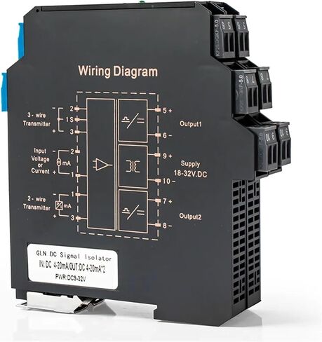 MNEXQML 1PCS 4-20mA 0-10V Signal Converter 0-5V 1-5V 1 in 1 Out 1 in 2 Out Signal Isolation Converter DC24V Analog Signal Isolator(1in1out,Output 4-20MA_Input 4-20MA_DC24V) in Saudi Arabia