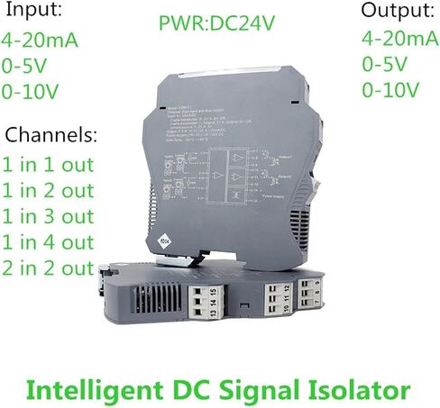 MNEXQML 1PCS Signal Isolator 4-20mA Input Output Analog Distribution Galvanic Isolation Dual Channel(1IN3OUT,Output 0-10V_Input 0-10V_DC24V) in Saudi Arabia