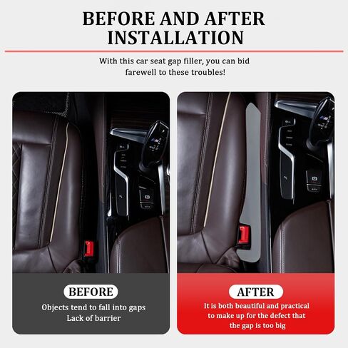 2PCS Car Seat Gap Filler,Flexible Car Gap Filler Avoids Phones Keys Purses from Falling Provides Gap Filler for Car,Universal Car Blocker Between Seats Car Accessories Interior in Kuwait