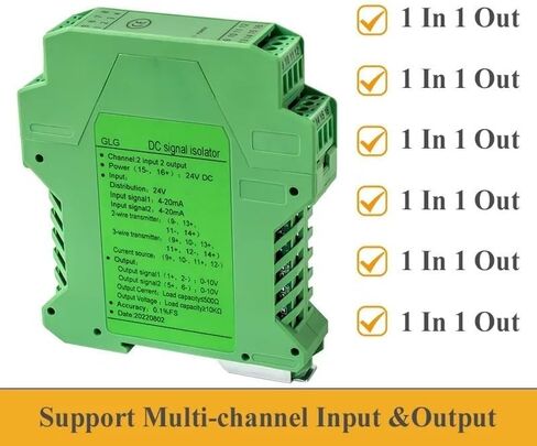 1PCS Analog Signal Isolator 4-20mA 1 in 1 Out 0-10V to 4-20mA Signal Isolator DC24V Signal Converter Isolator(1 Input 2 Output,0-10V Out_DC24V Power Supply_4-20MA in) in Saudi Arabia