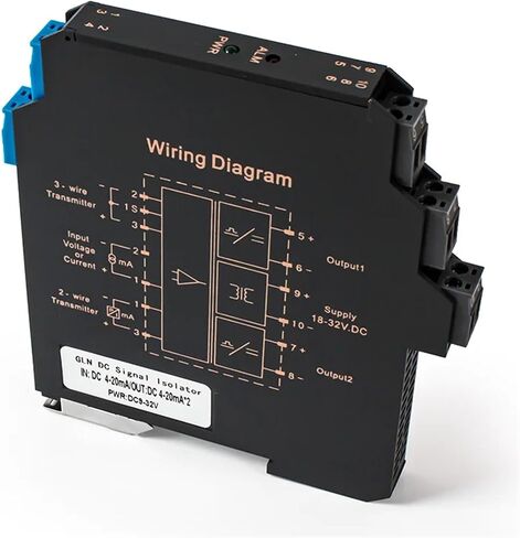MNEXQML 1PCS 0-10V Signal Isolator 4-20mA to 0-5V 1-5V Signal Converter 1 in 1 Out 2 in 2 Out 0-10V 0-5V 4-20mA Analog Signal I(1in1out,Output 0-10V_Input 1-5V_DC24V) in Saudi Arabia