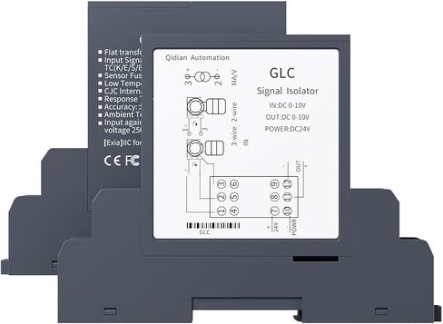1PCS GLC Pluggable 4-20mA Signal Isolator 0-10V 0-5V Current Voltage Converter Signal Transmitter 4-20mA to 4-20mA(1 Input 2 Output,0-10MA Input_DC24V Power Supply_0-10MA Output) in Saudi Arabia