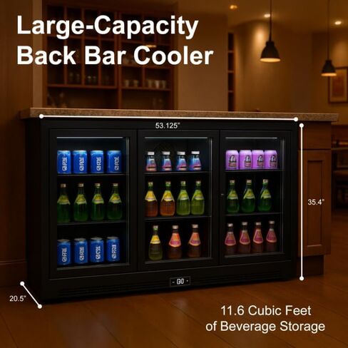 Back Bar Cooler with 2 Glass Doors, Counter-Height Beverage Refrigerator, 7.5 Cu.Ft., Commercial Fridge with LED in Saudi Arabia