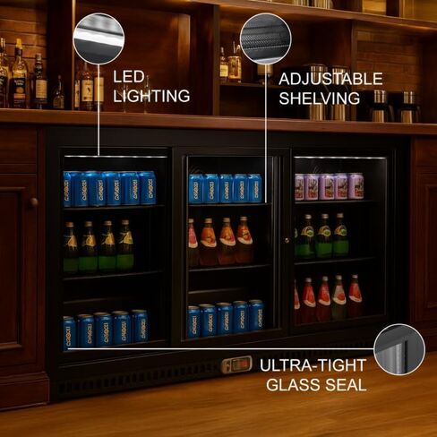 Back Bar Cooler with 2 Glass Doors, Counter-Height Beverage Refrigerator, 7.5 Cu.Ft., Commercial Fridge with LED in Saudi Arabia