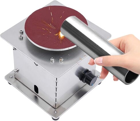 4" Mini Disc Sander & Bench Grinder - 200W 6000RPM Electric Sanding Machine w/Variable Speed & Reverse Function, for Wood/Metal/Stone (Silver) in Saudi Arabia