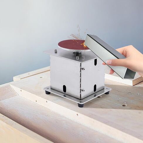 4" Mini Disc Sander & Bench Grinder - 200W 6000RPM Electric Sanding Machine w/Variable Speed & Reverse Function, for Wood/Metal/Stone (Silver) in Saudi Arabia
