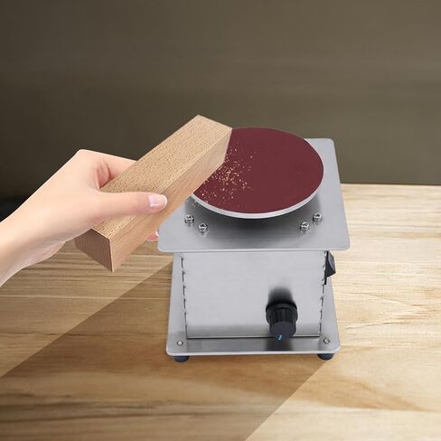 4" Mini Disc Sander & Bench Grinder - 200W 6000RPM Electric Sanding Machine w/Variable Speed & Reverse Function, for Wood/Metal/Stone (Silver) in Saudi Arabia