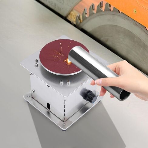 4" Mini Disc Sander & Bench Grinder - 200W 6000RPM Electric Sanding Machine w/Variable Speed & Reverse Function, for Wood/Metal/Stone (Silver) in Saudi Arabia